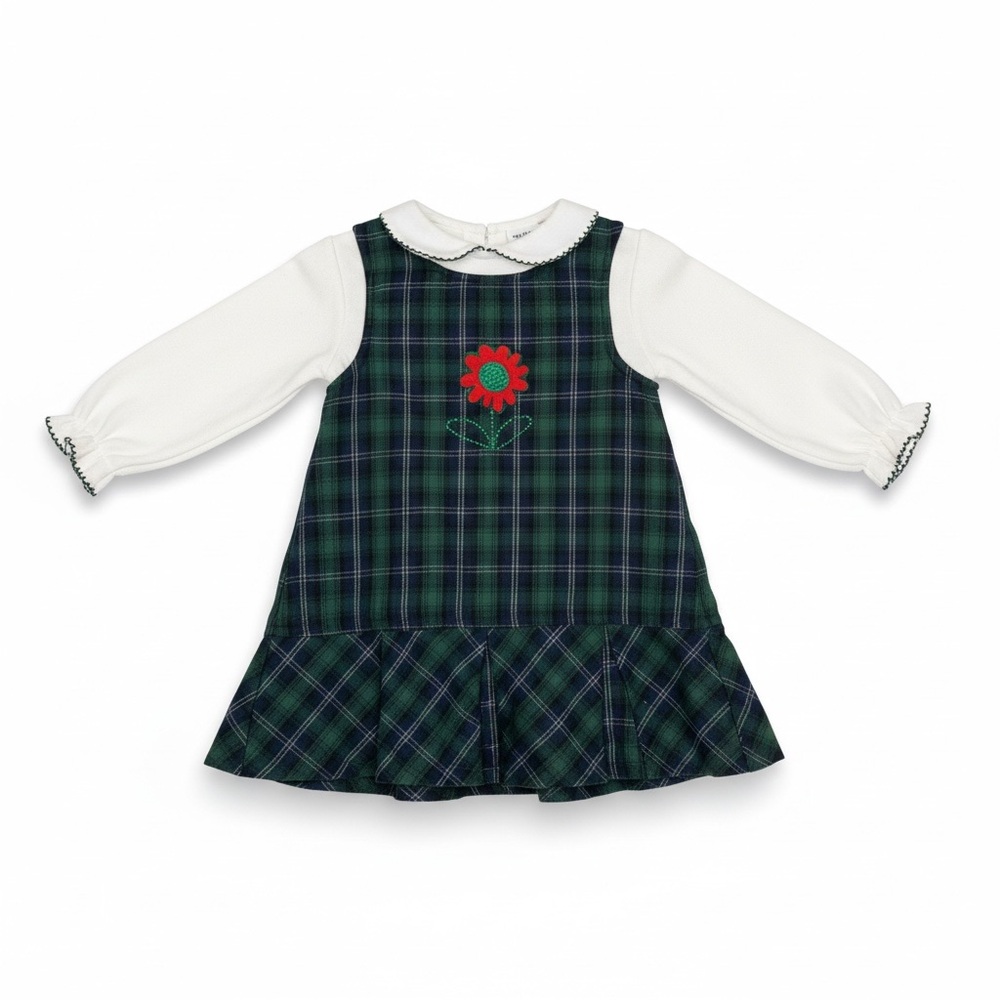 Vintage Samantha Says Plaid Dress with Matching White Top - Girls 24mo